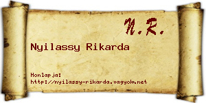 Nyilassy Rikarda névjegykártya